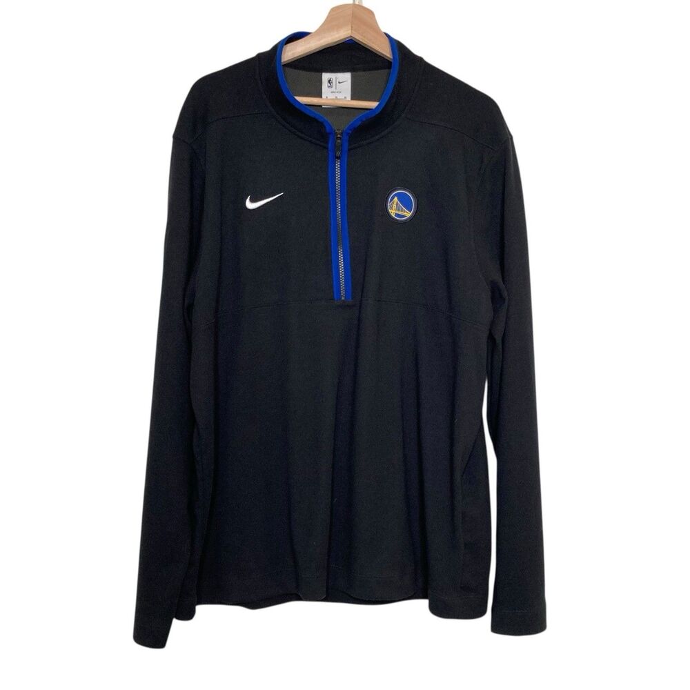 Nike NBA Golden State Warriors 1/2 Zip Long Sleeve Pullover Mens XL Sri-Fit Logo